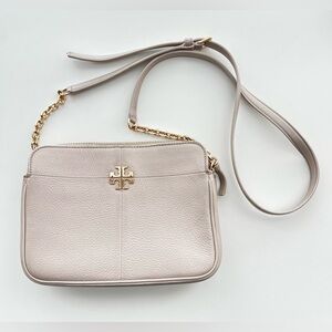 Tory Burch Ivy Patent Crossbody bag cream gold logo